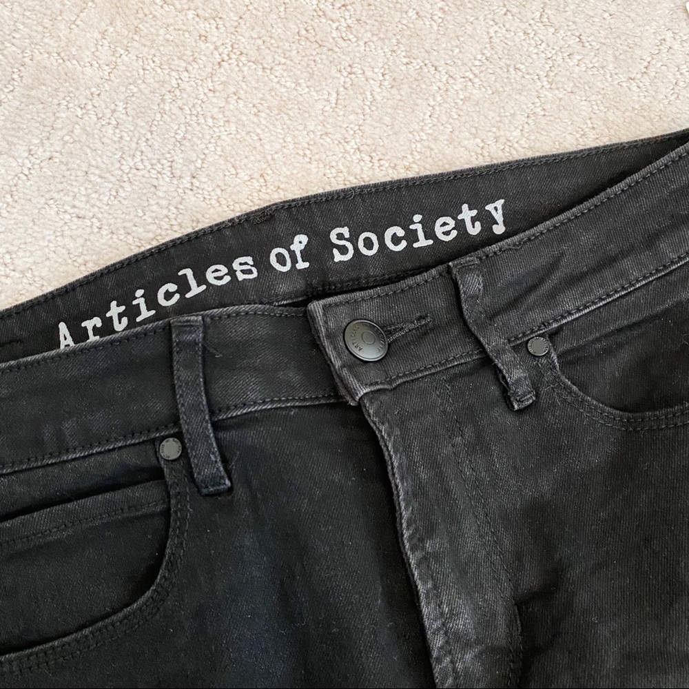 ARTICLES OF SOCIETY Ripped Stretch Jeans Black - Picture 3 of 7